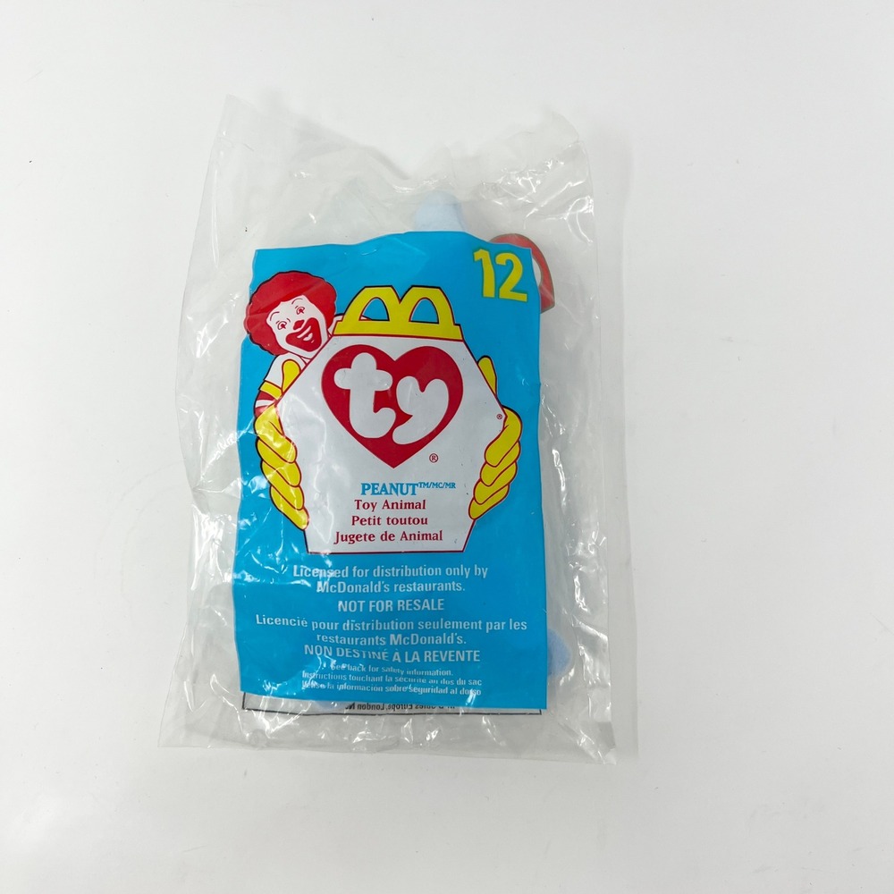 Ty‎ Teenie Beanie Baby Peanut the Elephant 1998 McDonalds  Toy 12 Sealed